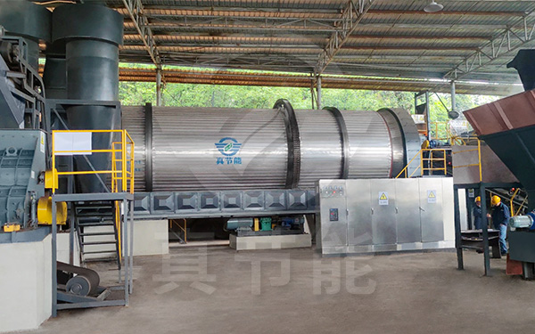 酒糟烘干機運行現場